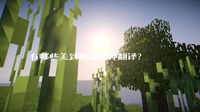 有哪些美到极致的神翻译？